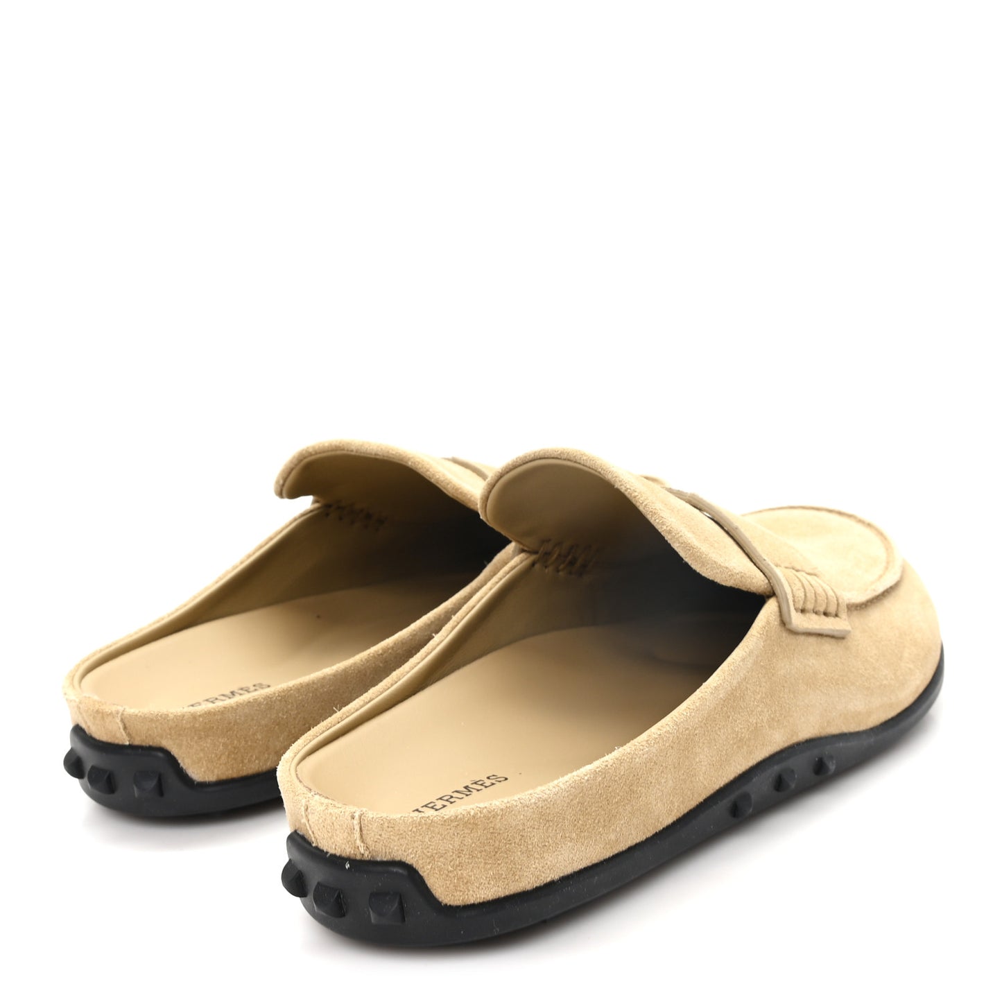 Suede Calfskin Womens Mix Mules 40 Beige Albatre