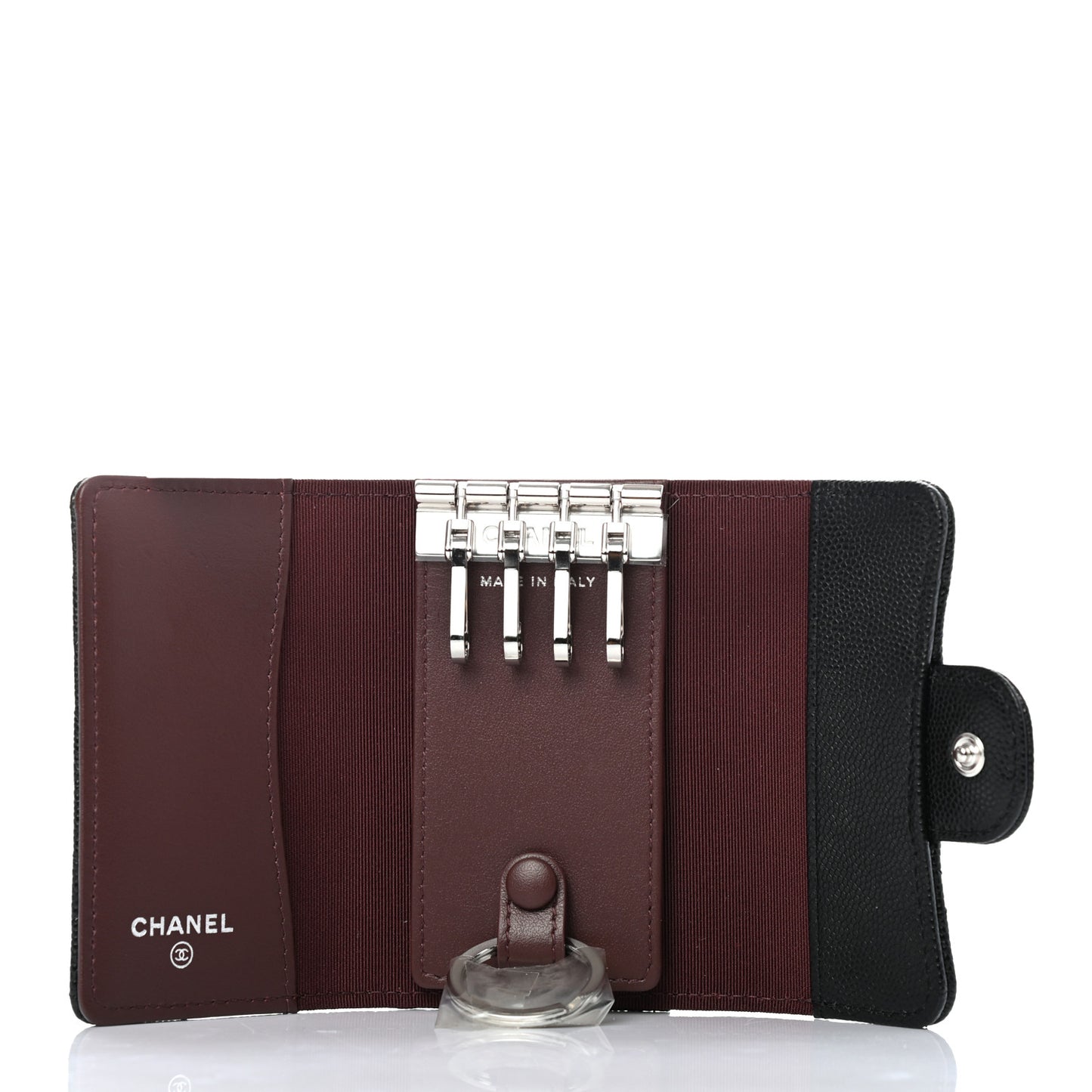 Caviar Quilted Classic 4 Key Holder Wallet Black