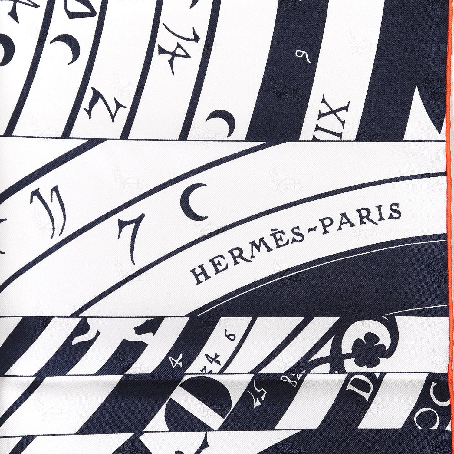 Hermes Silk Carre Astrologie Nouvelle Tattoo Scarf 90 Marine White 4 of 6