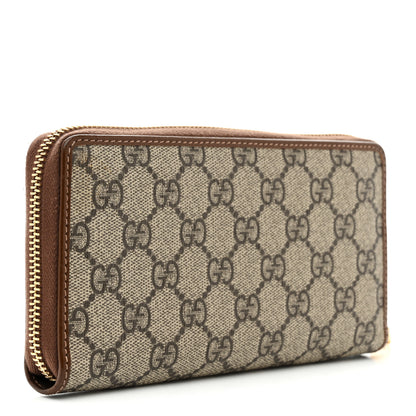 Gucci GG Supreme Monogram Azalea Calfskin Horsebit 1955 Zip Around Wallet Beige Ebony Brown Sugar 3 of 9