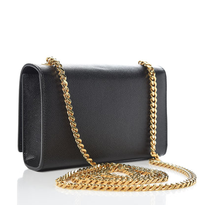 Saint Laurent Grain De Poudre Small Monogram Kate Satchel Black 3 of 8