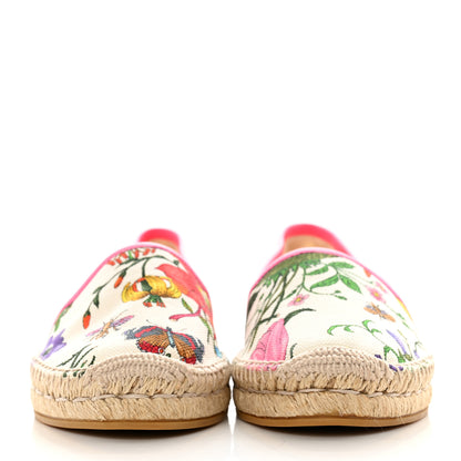 Gucci Canvas Flora Print Espadrilles 38.5 White Multicolor Fuxia 2 of 8