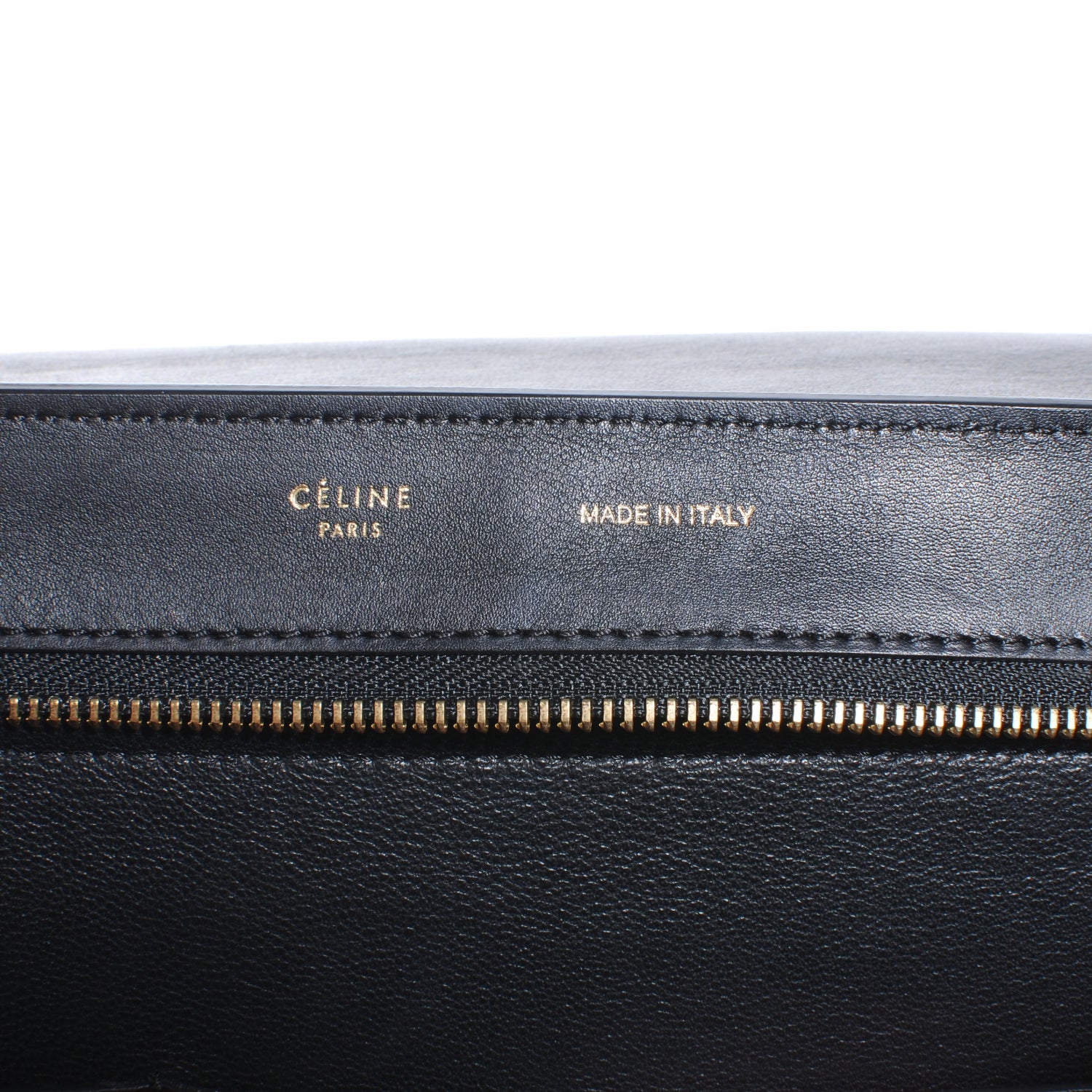 Celine Crocodile Embossed Small Trapeze Black 6 of 7
