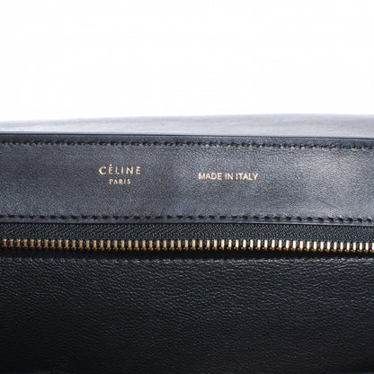 Celine Crocodile Embossed Small Trapeze Black 6 of 7
