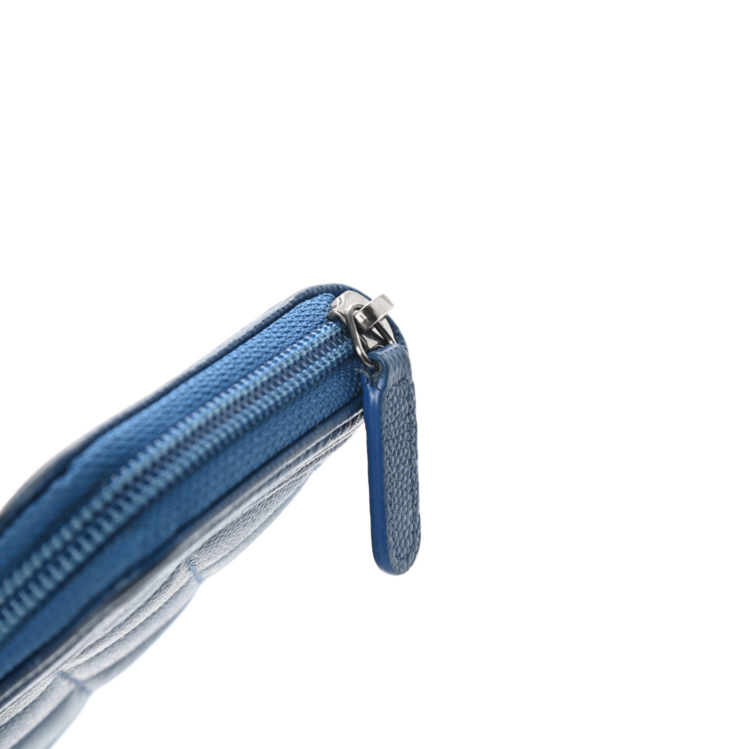 Chanel Caviar Quilted Boy Small Zip Around Wallet Blue 17 of 18