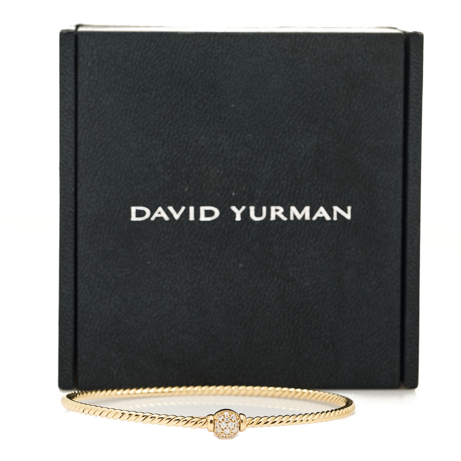 David Yurman 18K Yellow Gold Diamond 2.6mm Solari Center Station Bracelet 4 of 4