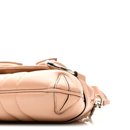 Gucci Nappa Vertical Matelasse Small Maxi Horsebit Chain Shoulder Bag Beige 10 of 10