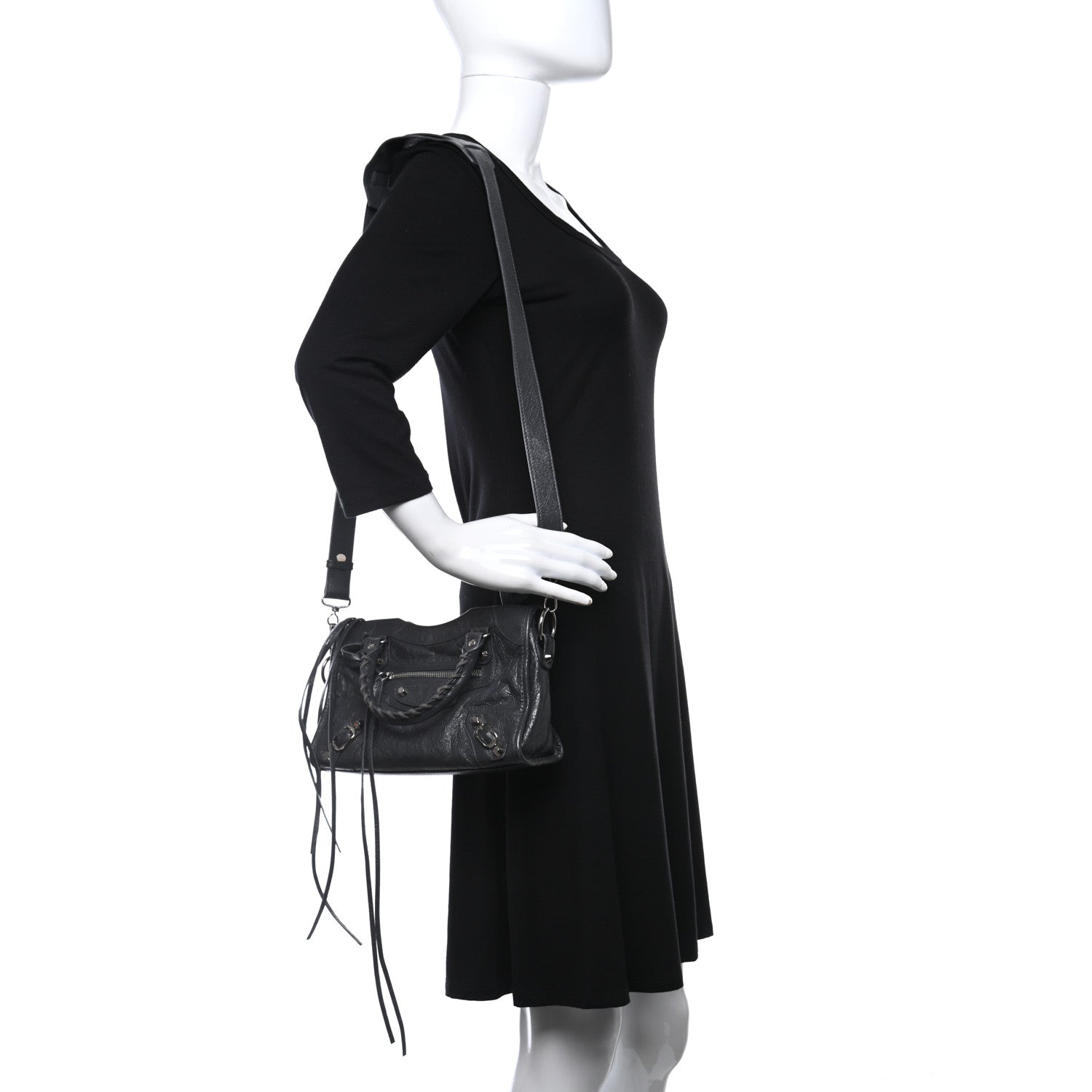 Balenciaga Agneau Classic Silver Hardware Mini City Gris Fossile 4 of 10