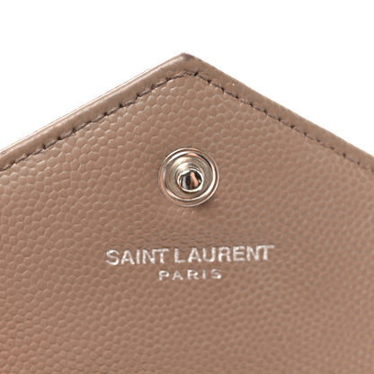 Saint Laurent Grain De Poudre Matelasse Chevron Monogram Chain Wallet Taupe 6 of 11
