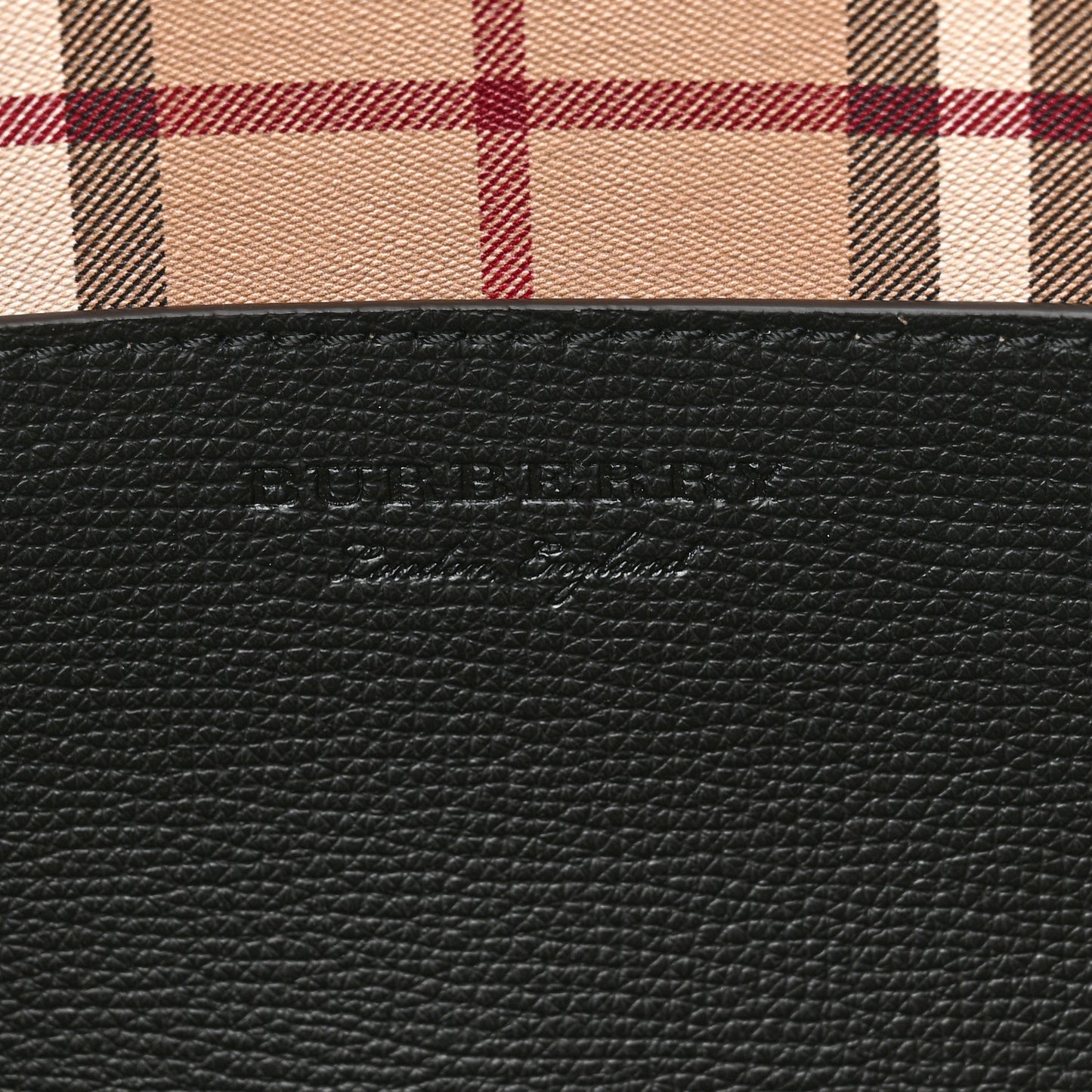 Grainy Calfskin Haymarket Colours Check Medium Zip Tote Black