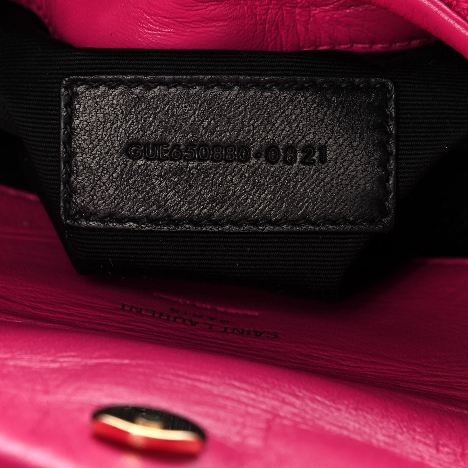 Saint Laurent Boucle Tweed Quilted Loulou Puffer Monogram Pouch Clutch Magenta 7 of 12