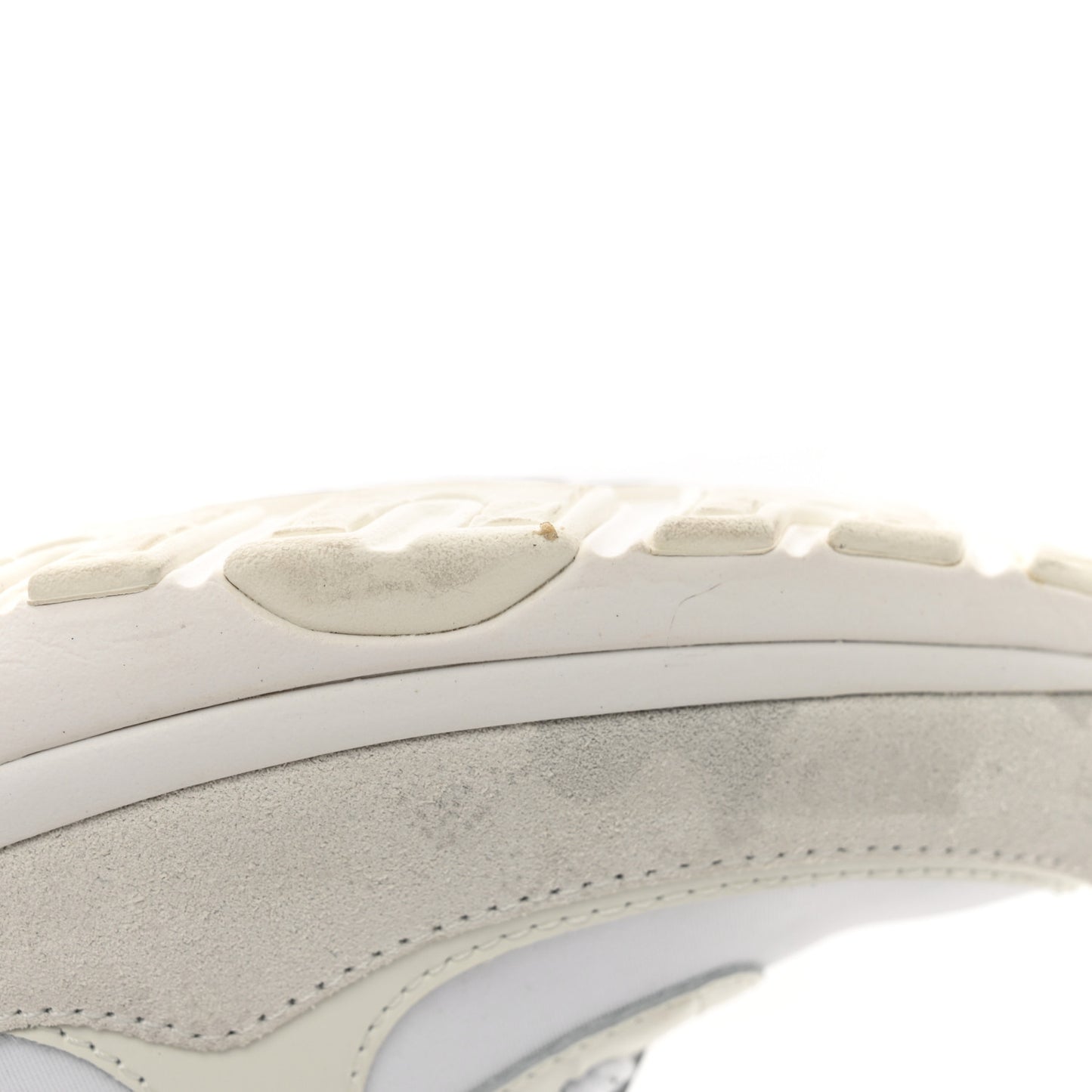 Suede Calfskin Fabric CC Sneakers 35.5 White