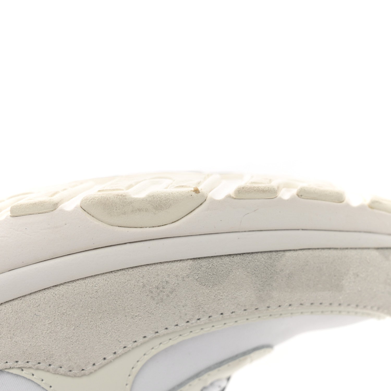 Chanel Suede Calfskin Fabric CC Sneakers 35.5 White 11 of 17