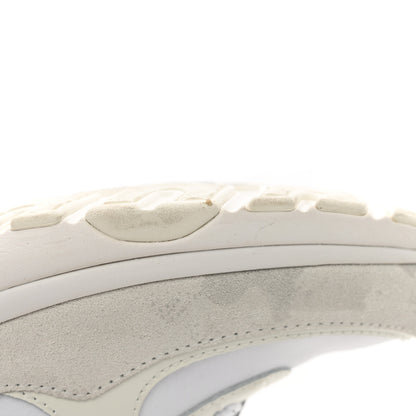 Chanel Suede Calfskin Fabric CC Sneakers 35.5 White 11 of 17