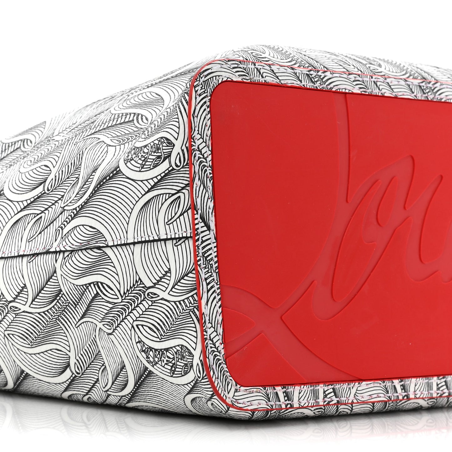 Calfskin Empire Spikes Small East West Cabata Tote White Black