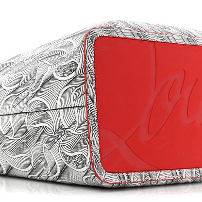 Christian Louboutin Calfskin Empire Spikes Small East West Cabata Tote White Black 12 of 16