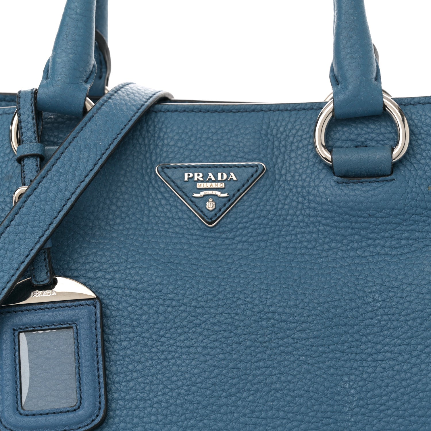Prada Vitello Daino Shopping Tote Cobalto 8 of 16