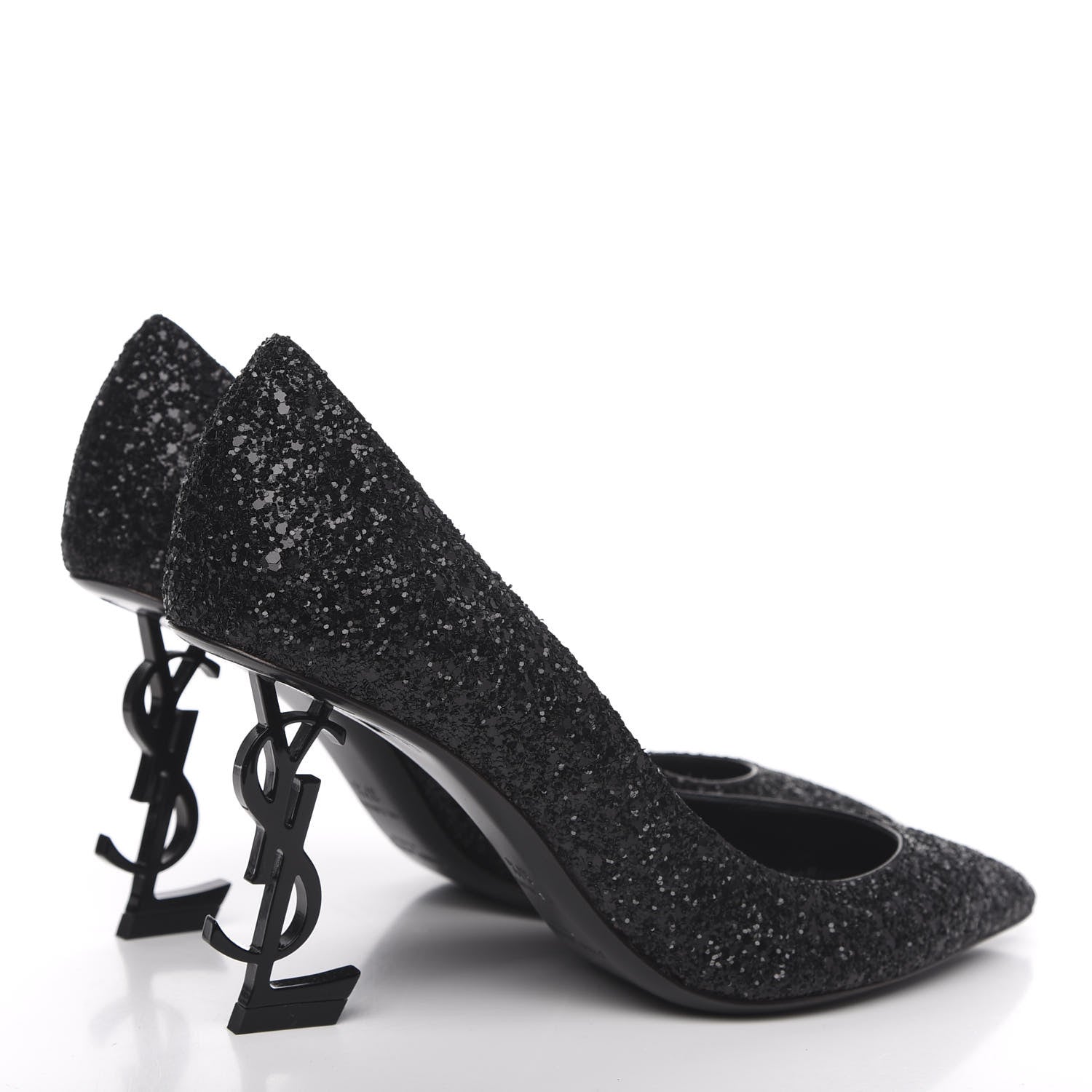 Saint Laurent Glitter Opyum 85 Pumps 37.5 Black 4 of 10