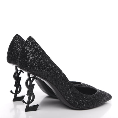 Saint Laurent Glitter Opyum 85 Pumps 37.5 Black 4 of 10