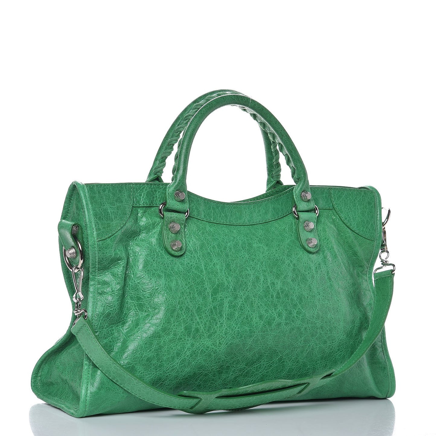 Agneau Giant 12 Silver Hardware City Vert Poker