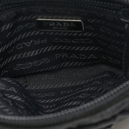 Prada Nylon Saffiano Triangle Mini Wristlet Pouch Black 4 of 6