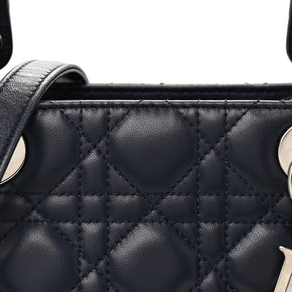 Christian Dior Lambskin Cannage Medium Lady Dior Navy Blue 8 of 13