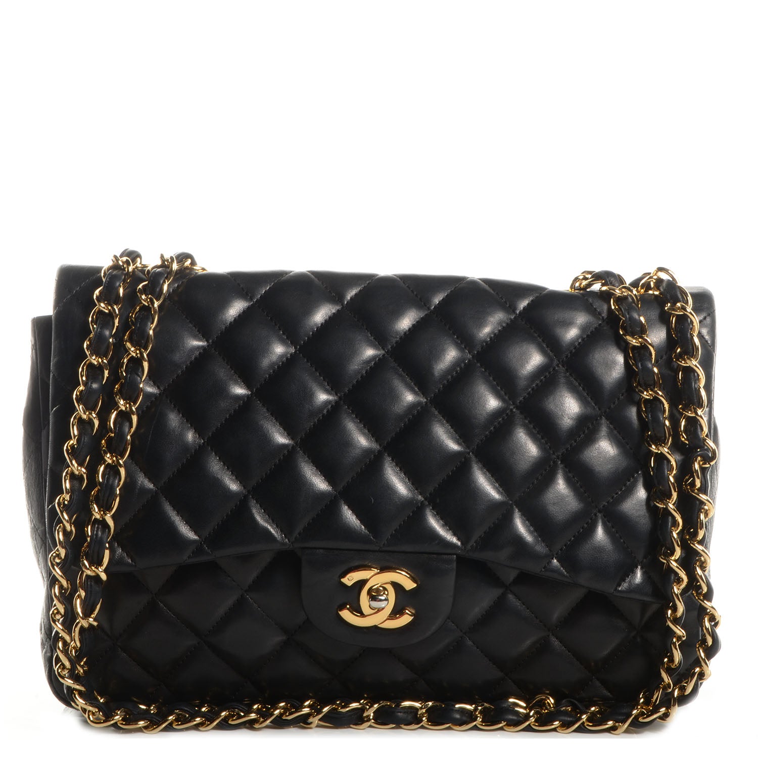 Chanel Lambskin Quilted Jumbo Single Flap Black 1 of 9