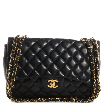 Chanel Lambskin Quilted Jumbo Single Flap Black 1 of 9