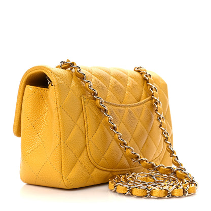 Chanel Caviar Quilted Mini Rectangular Flap Yellow 3 of 12