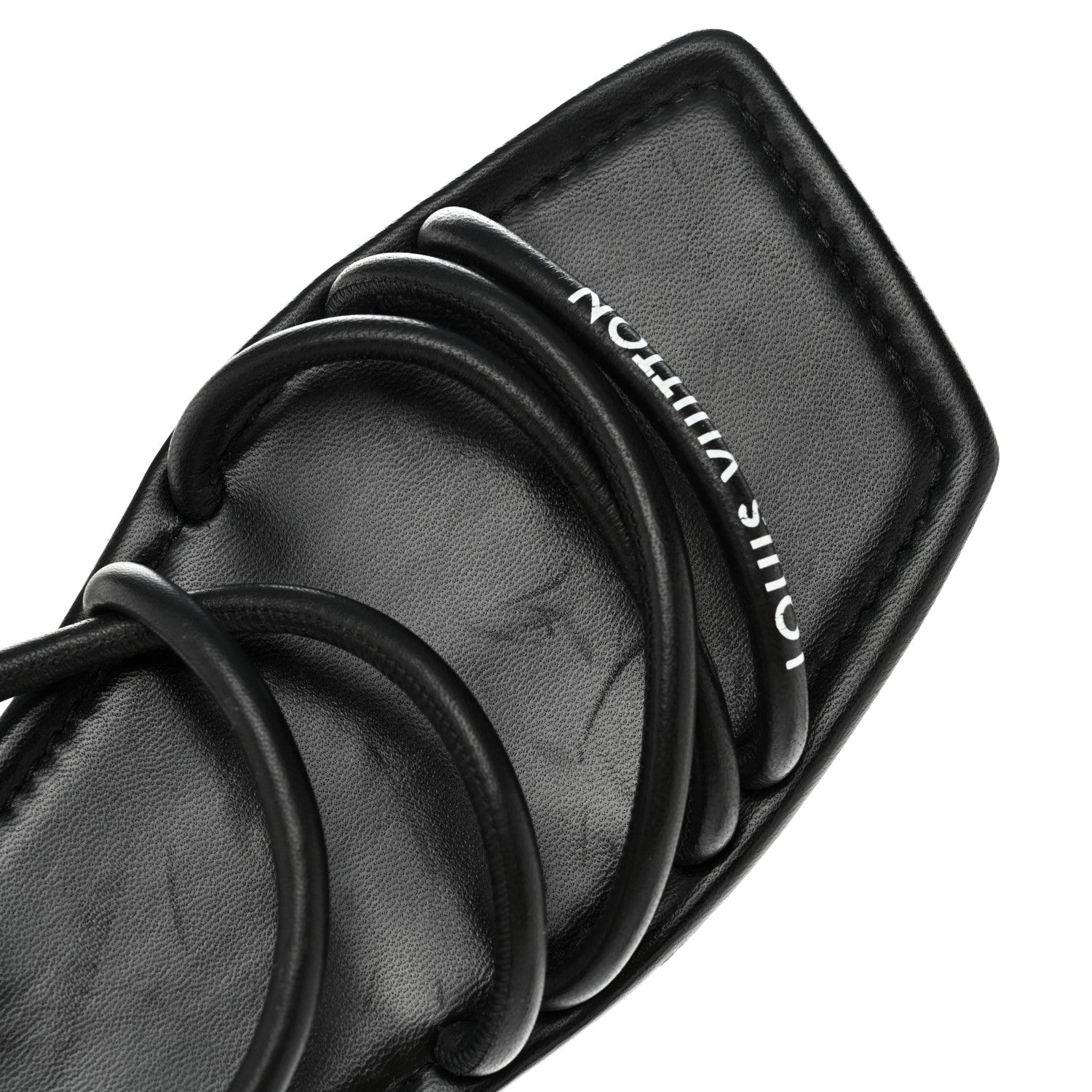 Louis Vuitton Lambskin Nova Flat Sandals 38 Black 9 of 9