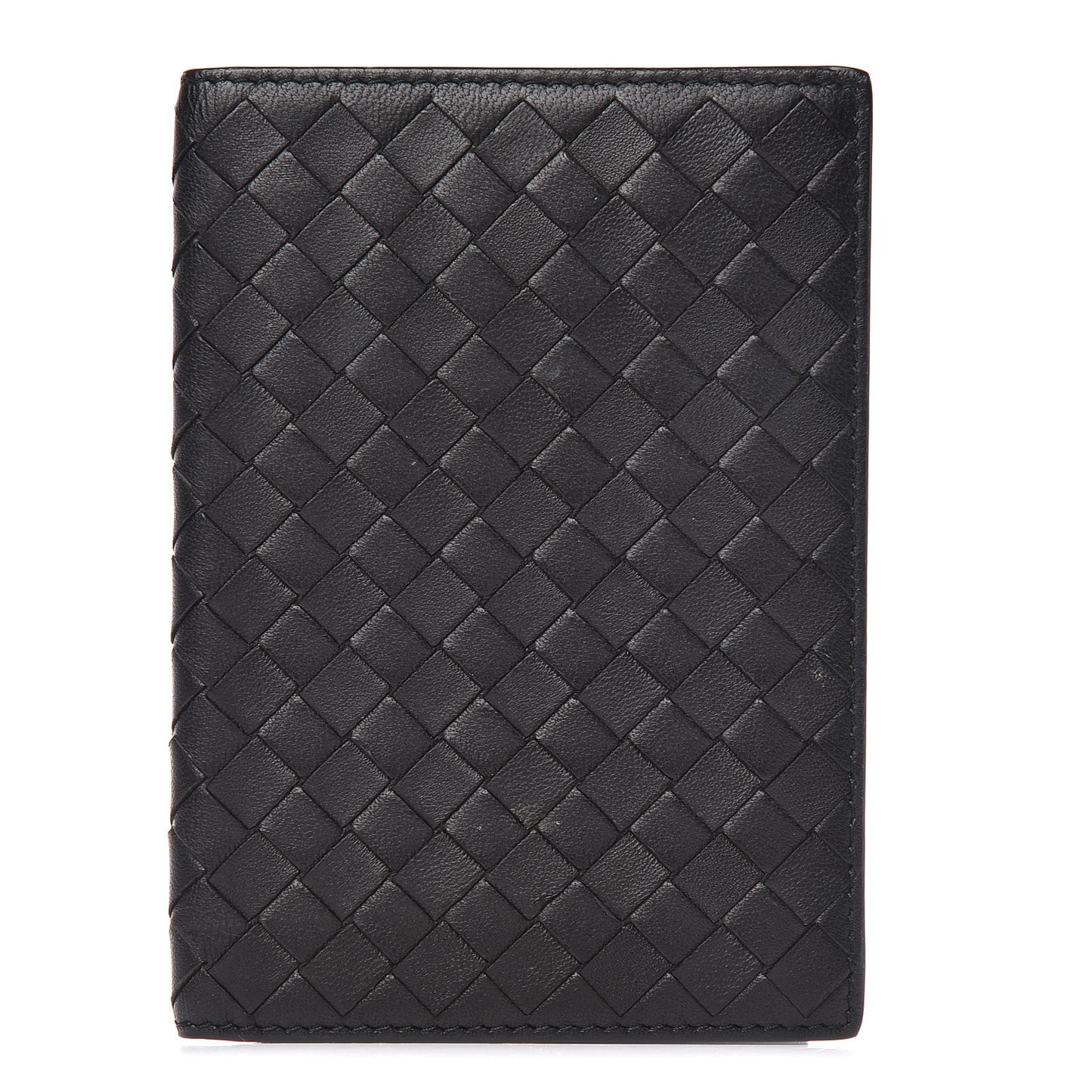 Nappa Intrecciato Passport Case Black