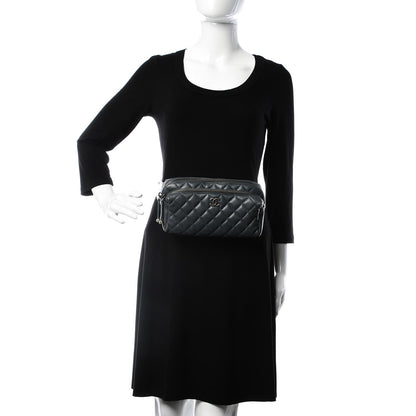 Chanel Calfskin Quilted Waist Bag Dark Gray 2 of 8