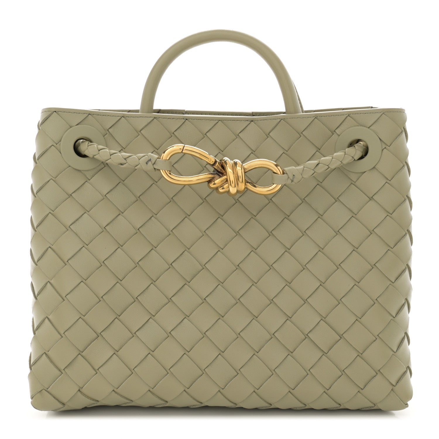 Bottega Veneta Nappa Intrecciato Small Andiamo Shoulder Bag Travertine 1 of 10