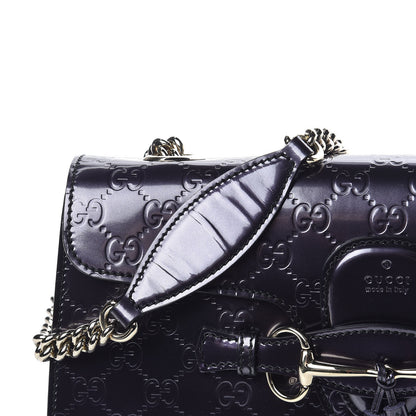 Gucci Shine Guccissima Medium Emily Chain Shoulder Bag Melanzana 11 of 11