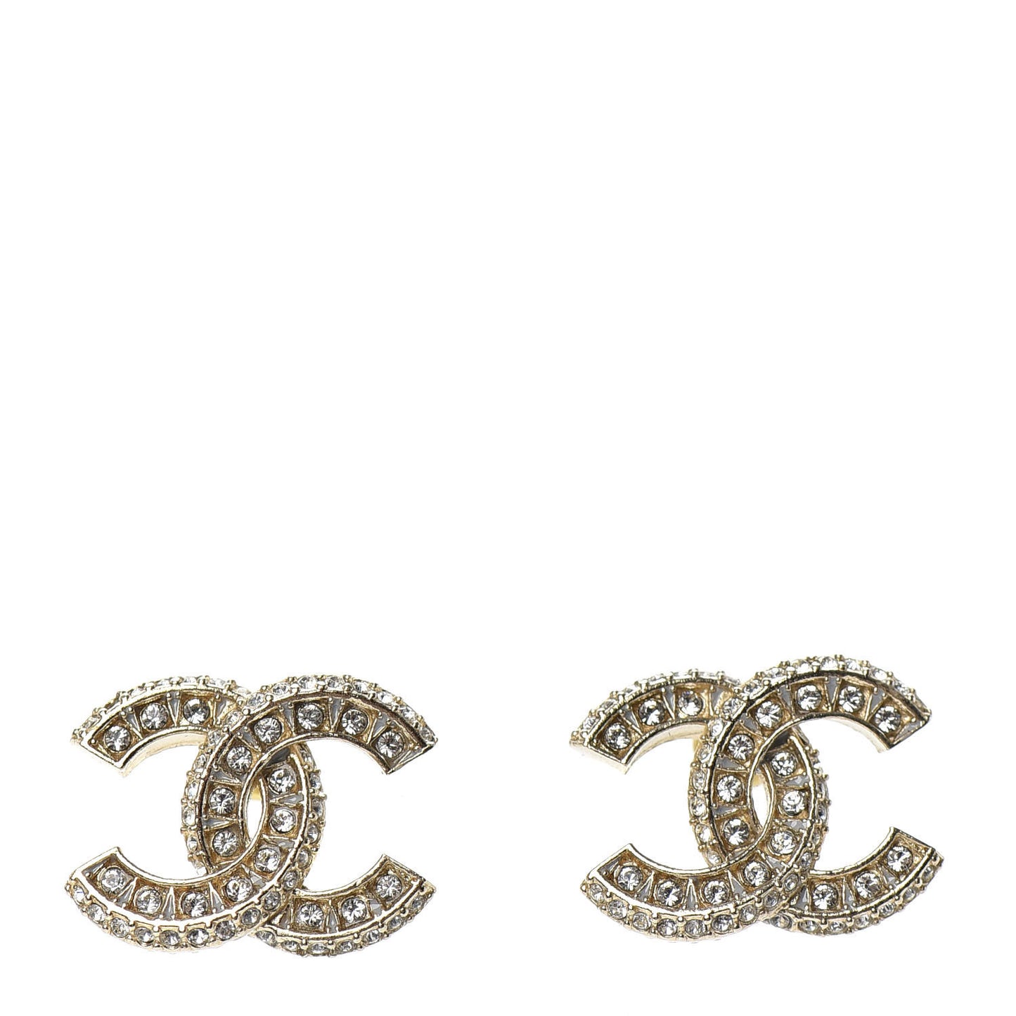 Crystal Timeless CC Earrings Light Gold