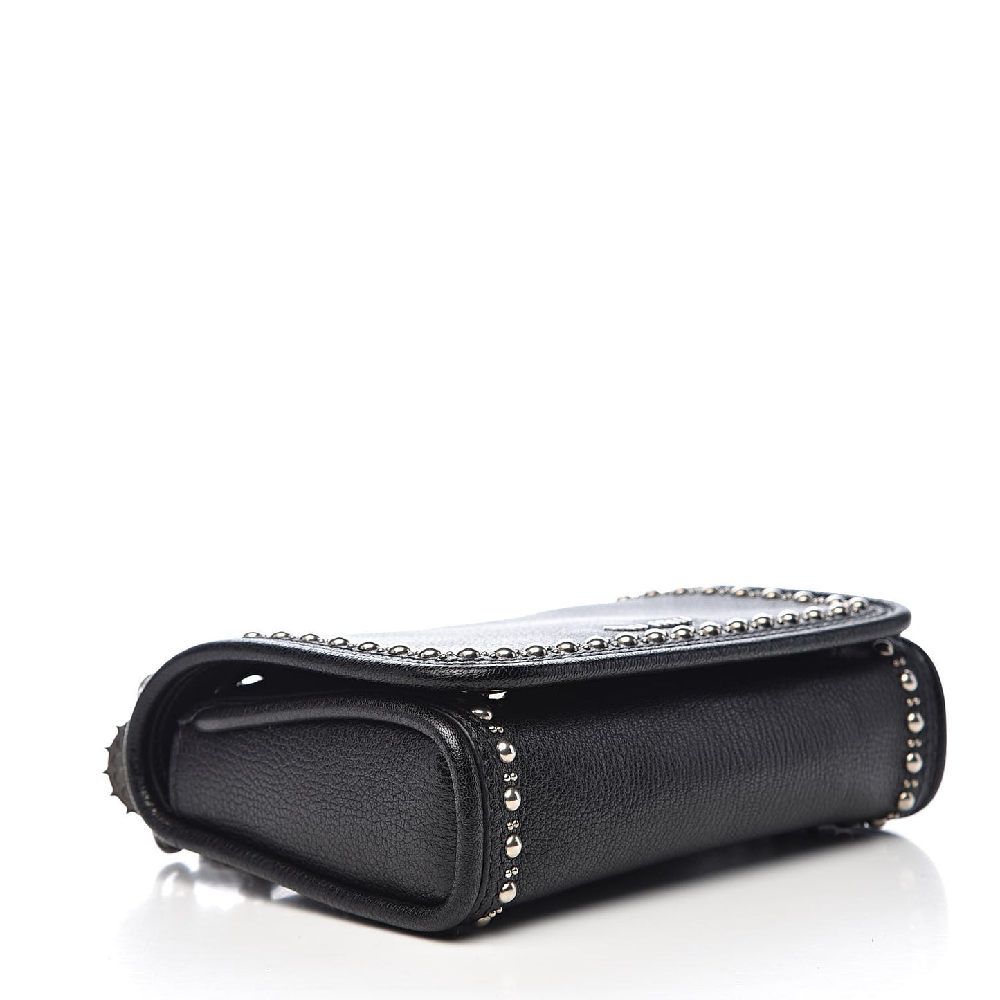 Goatskin Madras Borchie Shoulder Bag Black