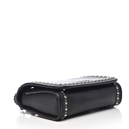 Miu Miu Goatskin Madras Borchie Shoulder Bag Black 4 of 11