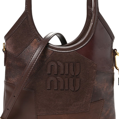 Miu Miu Nappa Suede Patchwork Mini Ivy Bag Briarwood 7 of 9