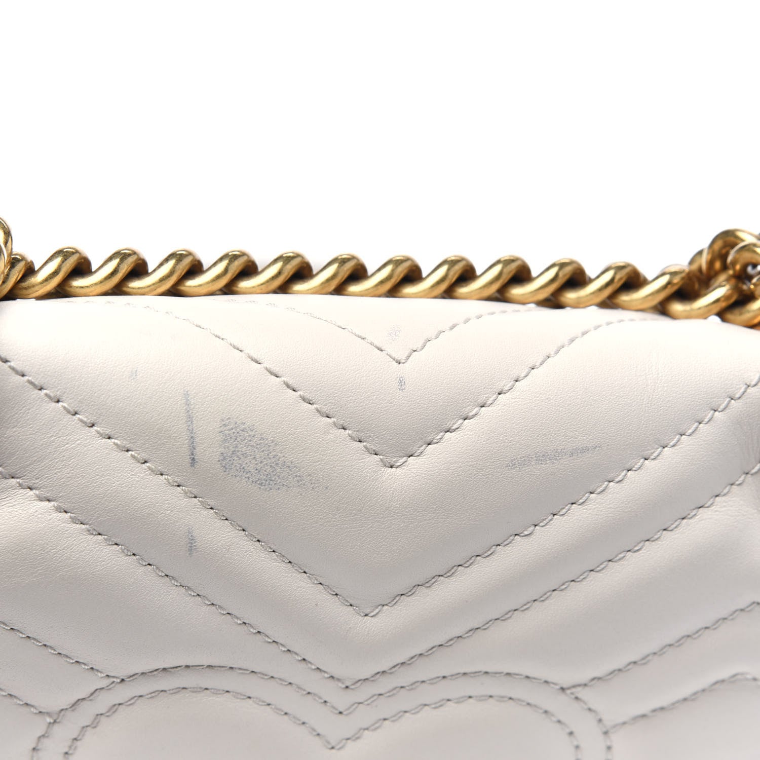 Gucci Calfskin Matelasse Mini GG Marmont Shoulder Bag White 18 of 24