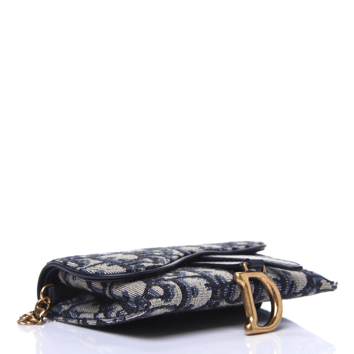 Oblique Nano Saddle Chain Pouch Blue