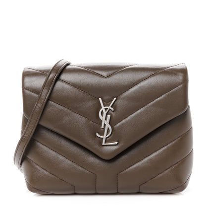 Saint Laurent Calfskin Y Quilted Monogram Toy Loulou Crossbody Bag Faggio 1 of 11