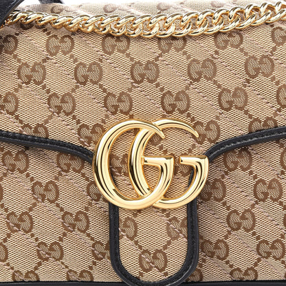 Gucci Monogram Matelasse Diagonal Small GG Marmont Shoulder Bag Beige Black 9 of 9
