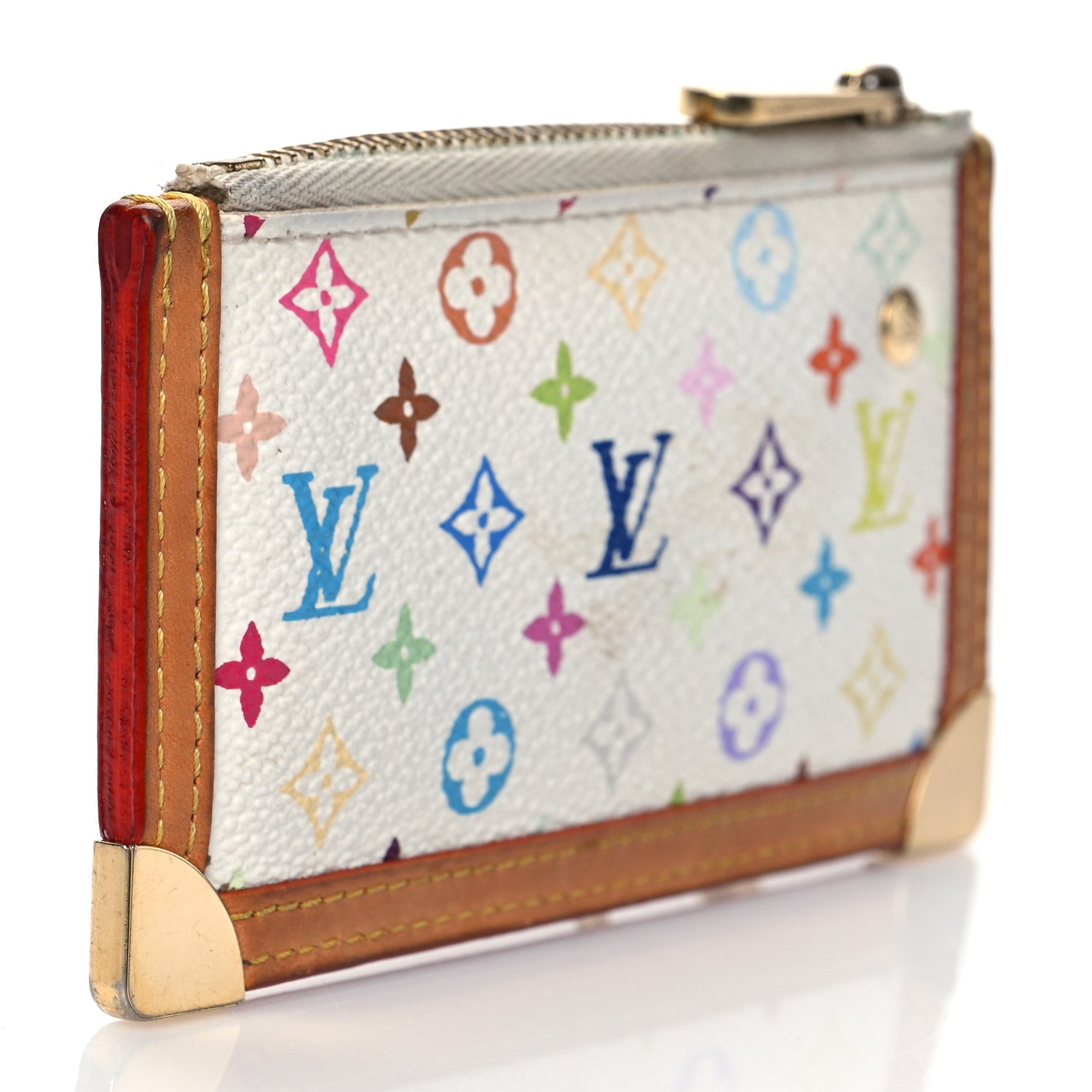 Louis Vuitton Monogram Multicolor Key Pouch White 3 of 7