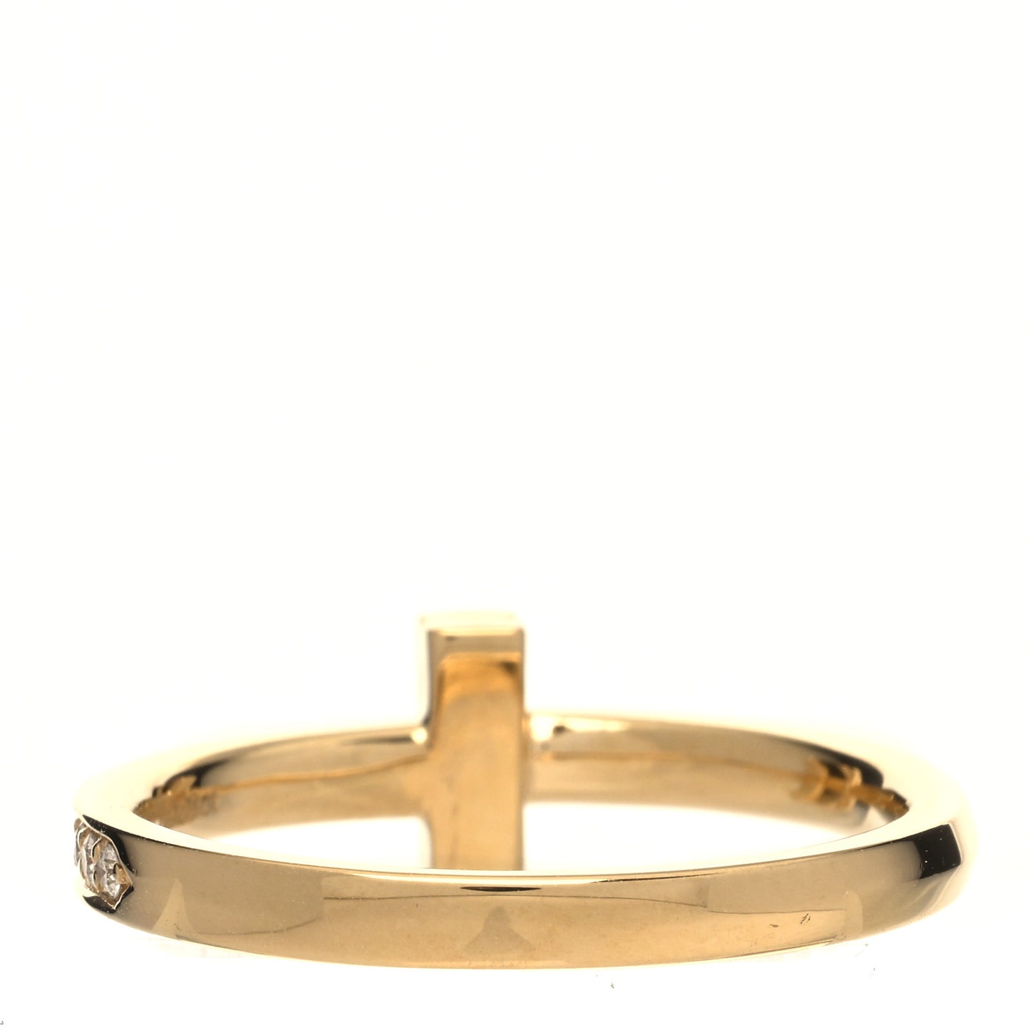 18K Yellow Gold Diamond T T1 Ring 57 8