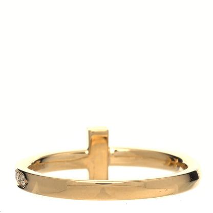 Tiffany 18K Yellow Gold Diamond T T1 Ring 57 8 3 of 6
