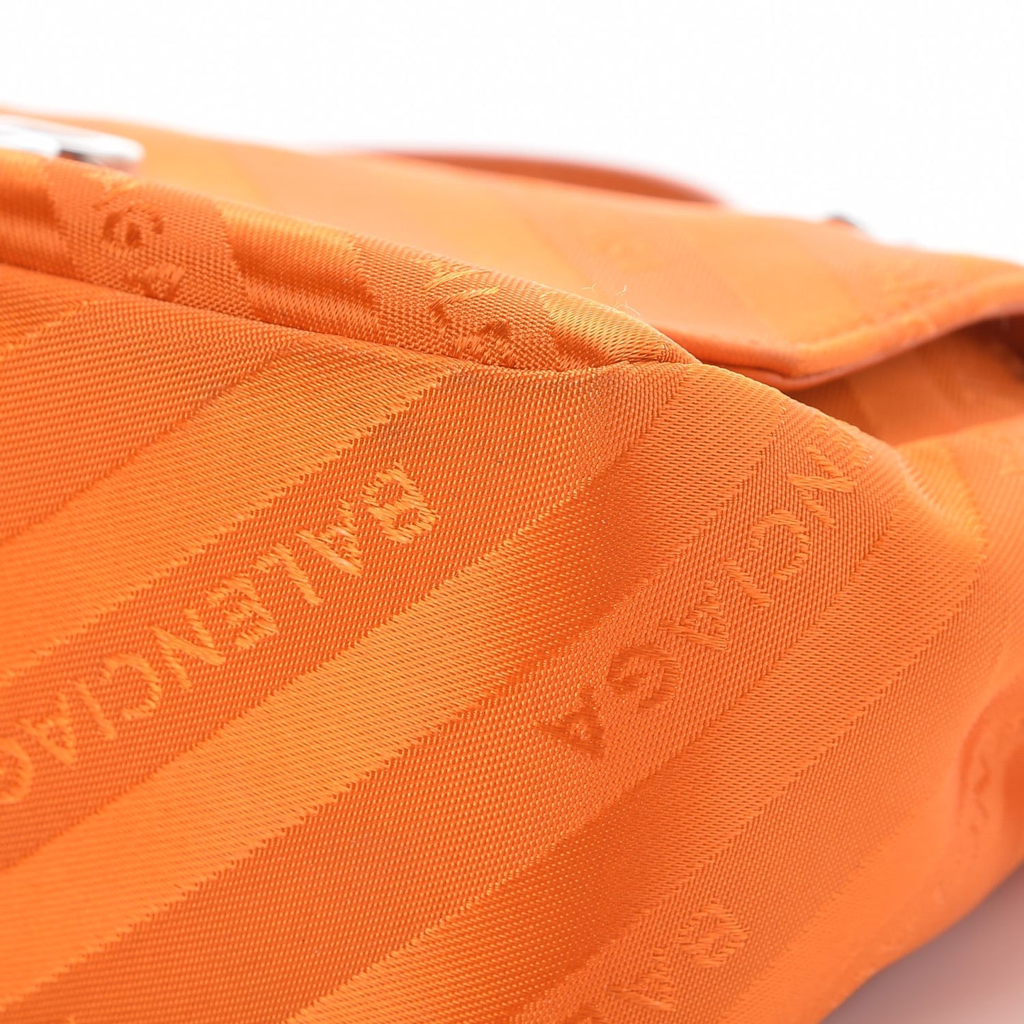 Nylon Jacquard Diagonal Logo S BB Round Shoulder Bag Orange Sanguine