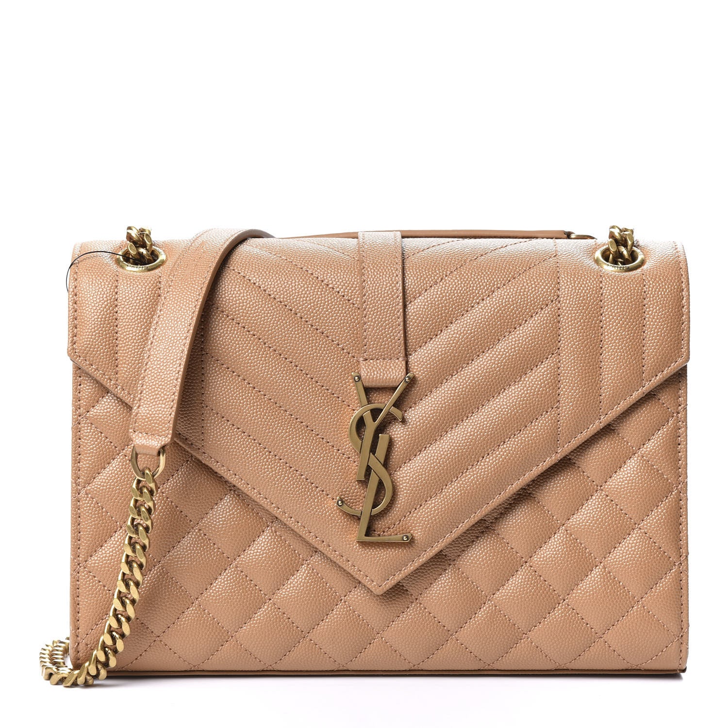 Saint Laurent Grain De Poudre Textured Mixed Matelasse Triquilt Medium Monogram Satchel Dune 1 of 9