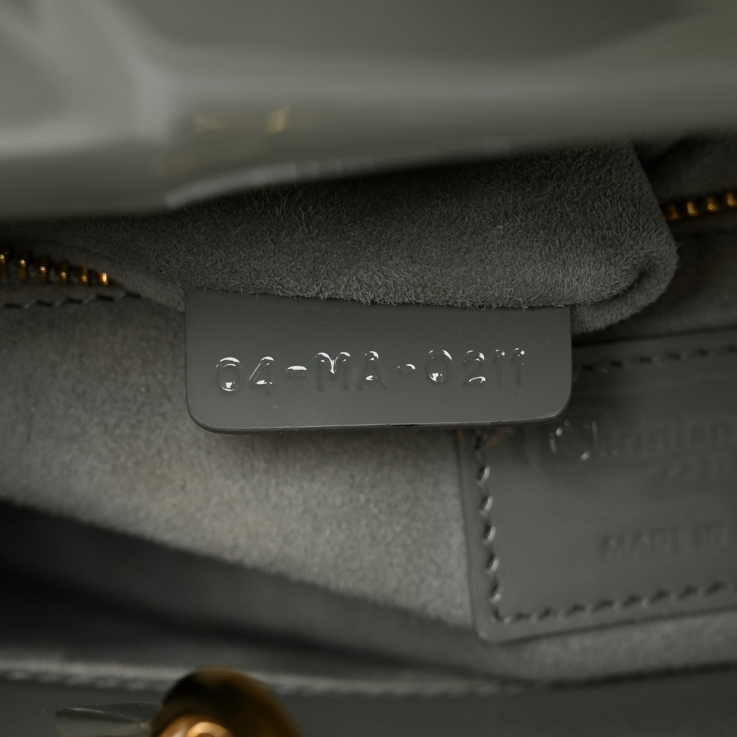 Patent Cannage Small Lady Dior Grey
