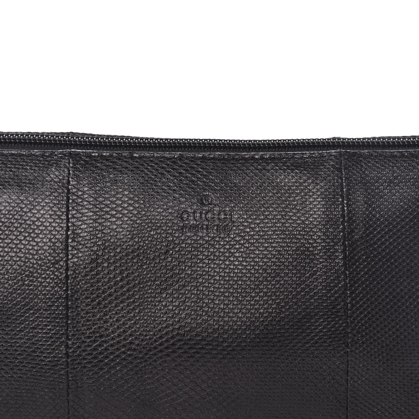 Calfskin Lizard Embossed Boat Pochette Black