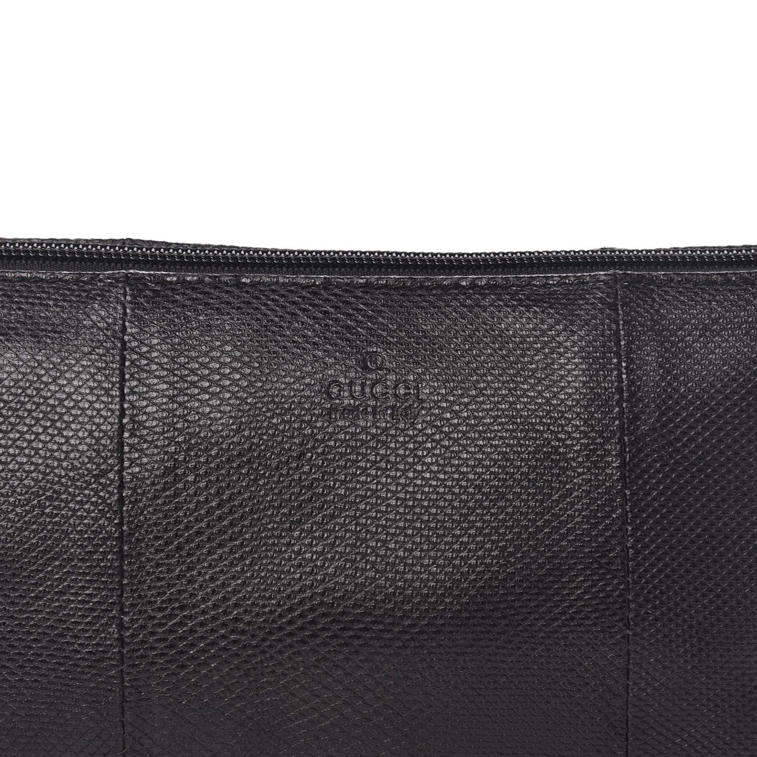Gucci Calfskin Lizard Embossed Boat Pochette Black 10 of 10